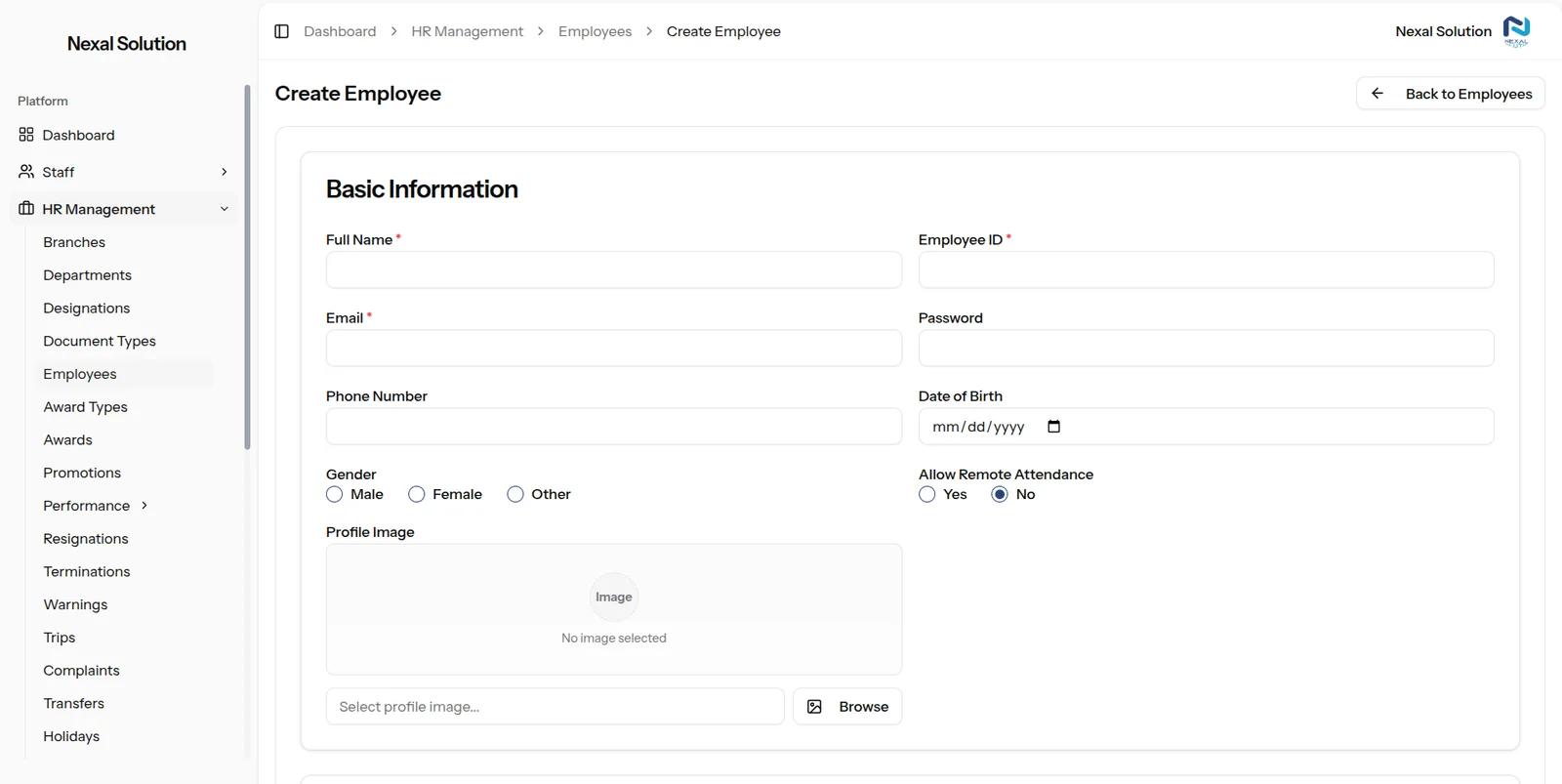 Employee management preview